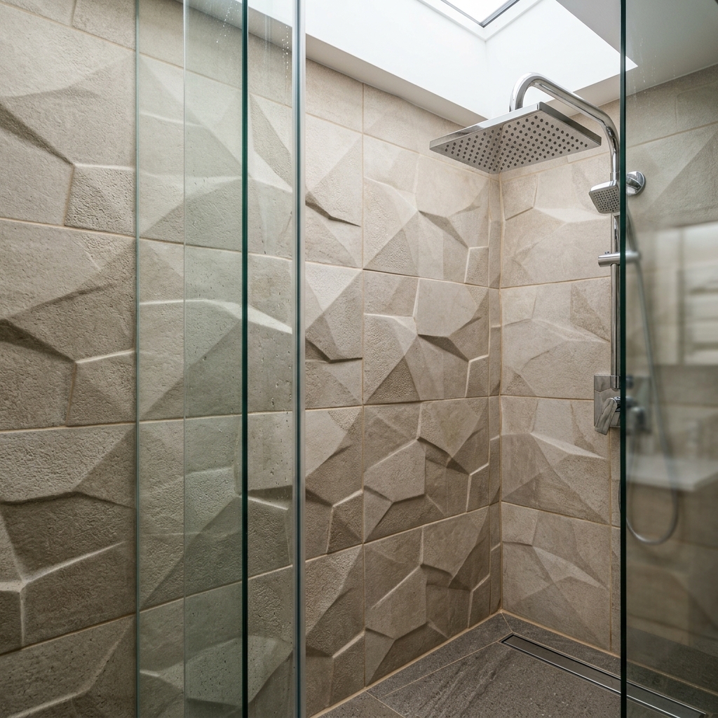 3D Tile Shower Feature Wall - Bathroom Remodel Denver Metro by Discount Bath LLC